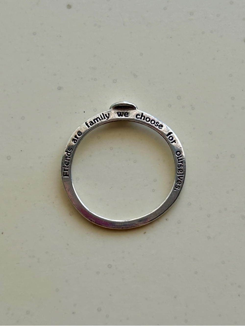 Silver Tone Engraved Heart Ring – Size 10